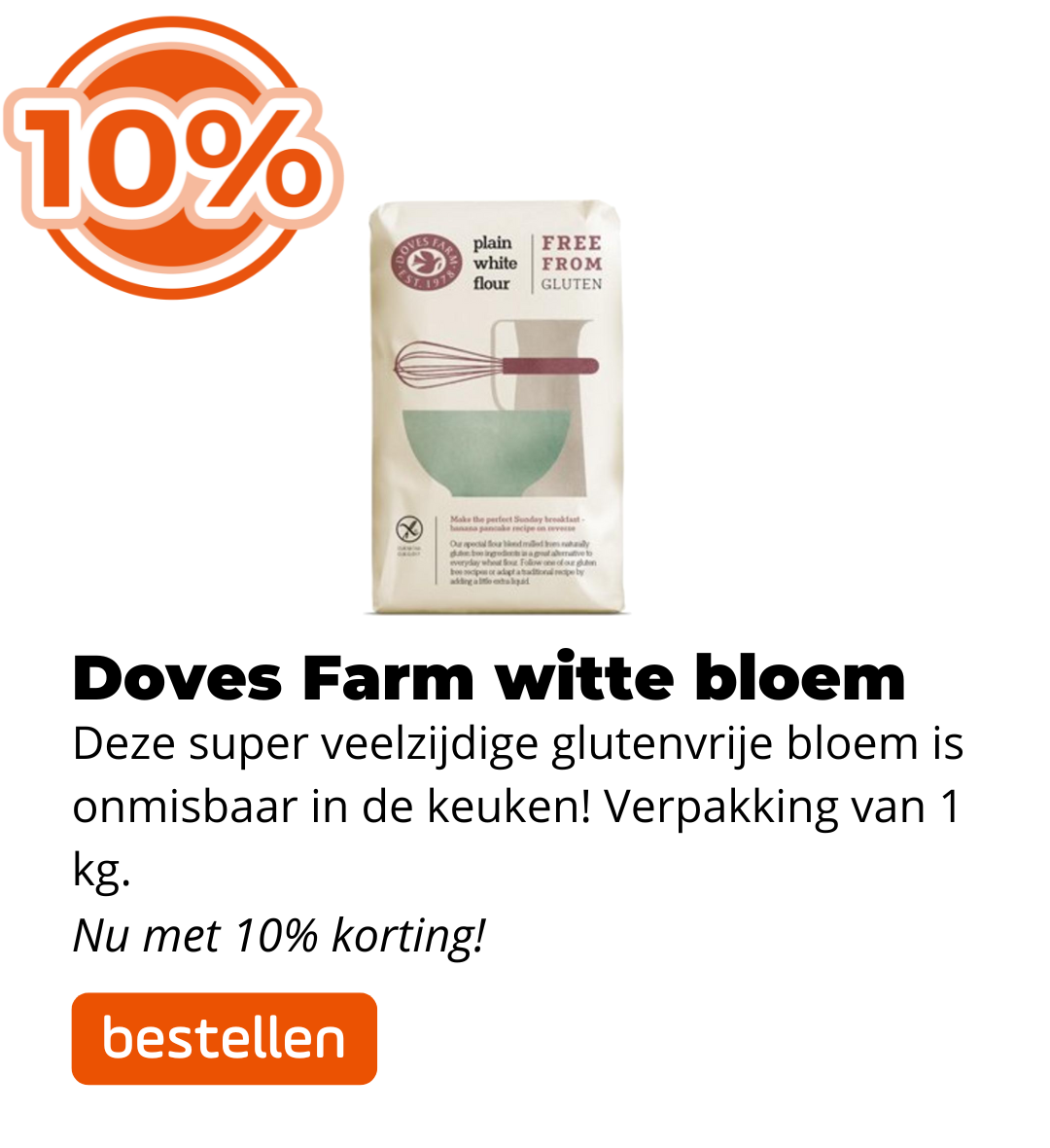 Doves Farm witte bloem 1kg 10% korting