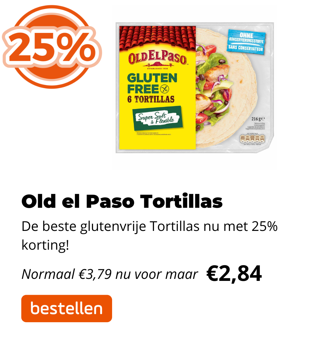 Old el Paso 25% korting