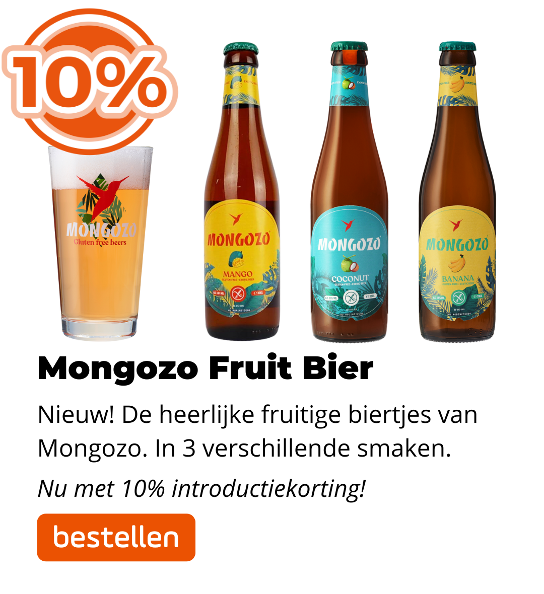Mongozo Fruit Bier 10% korting