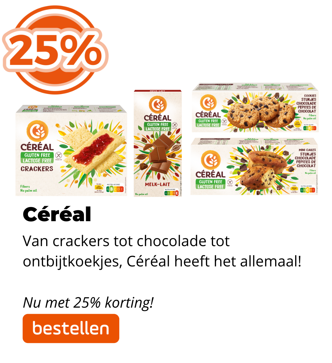 Cereal 25% korting