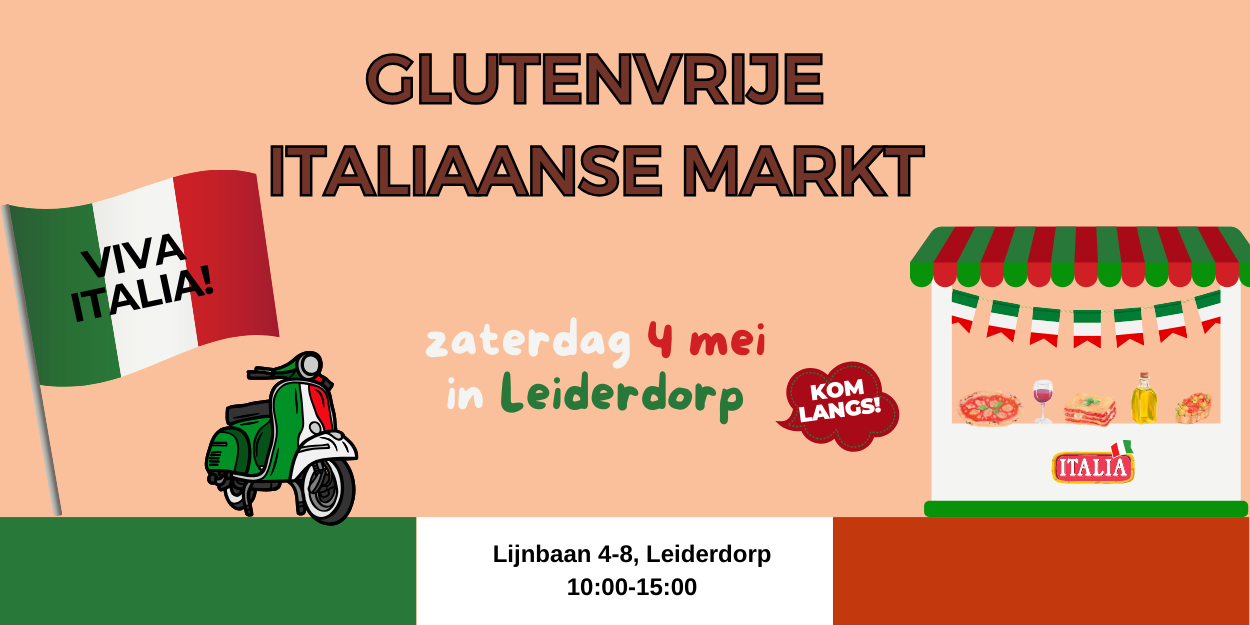 Zaterdag 4 mei: Glutenvrije Italiaanse markt