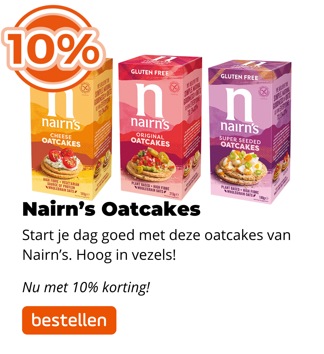 Nairn's Oatcakes 10% korting