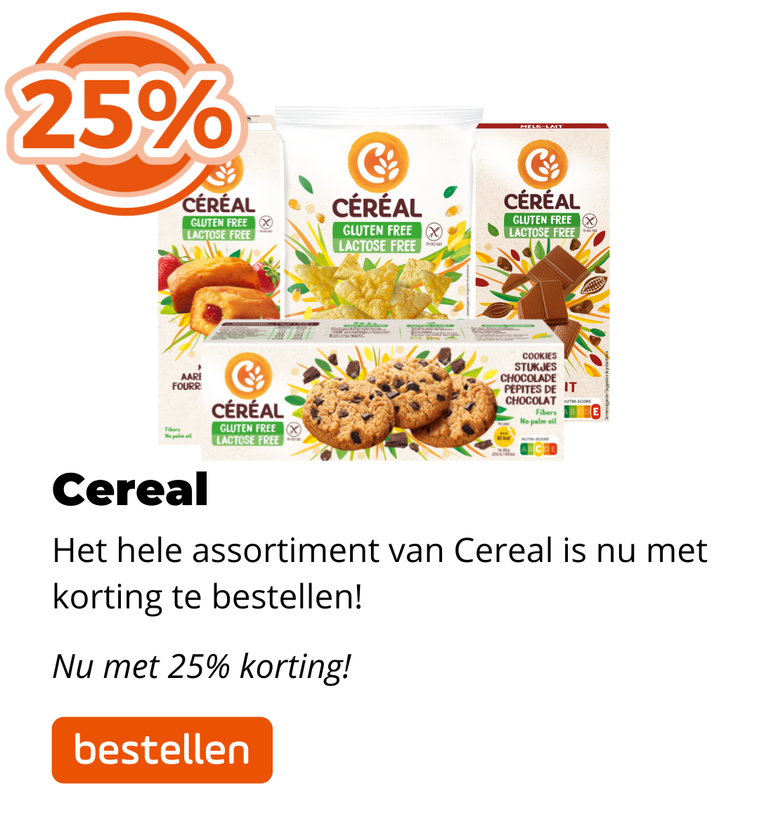 Cereal 25% korting