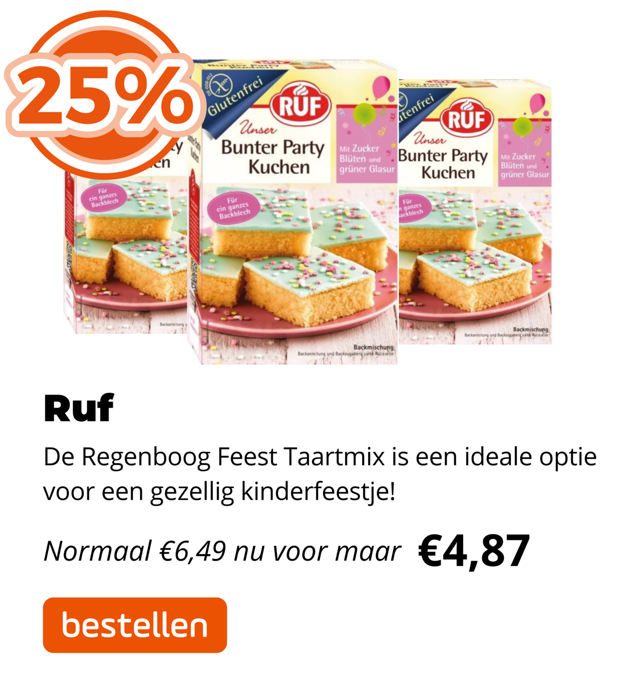 Ruf taartmix 25%