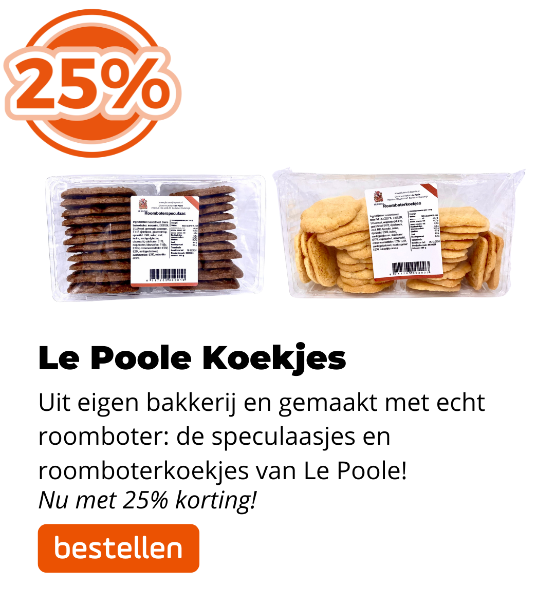 Le Poole Koekjes 25% korting