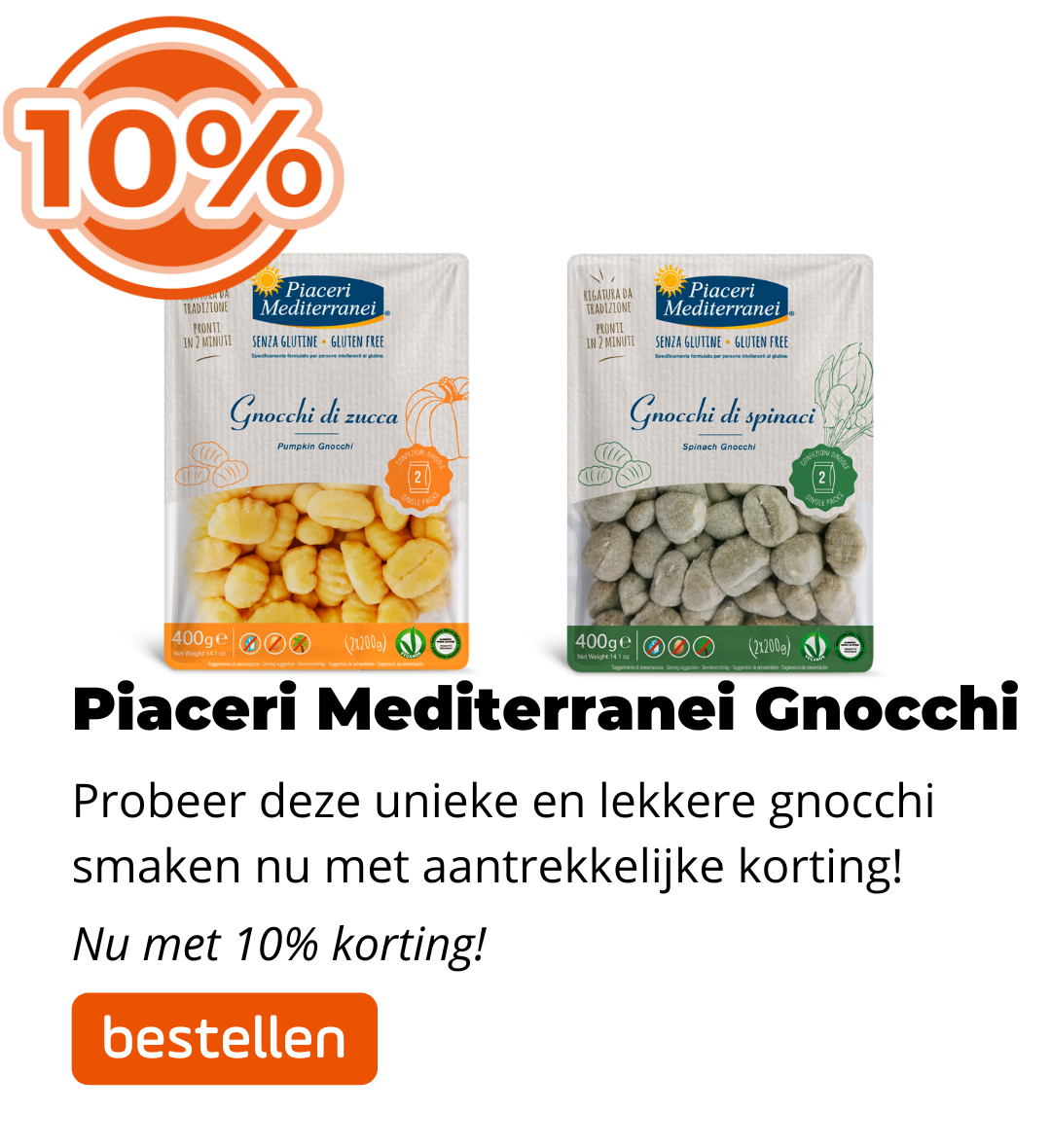 Piaceri Gnocchi 10% korting