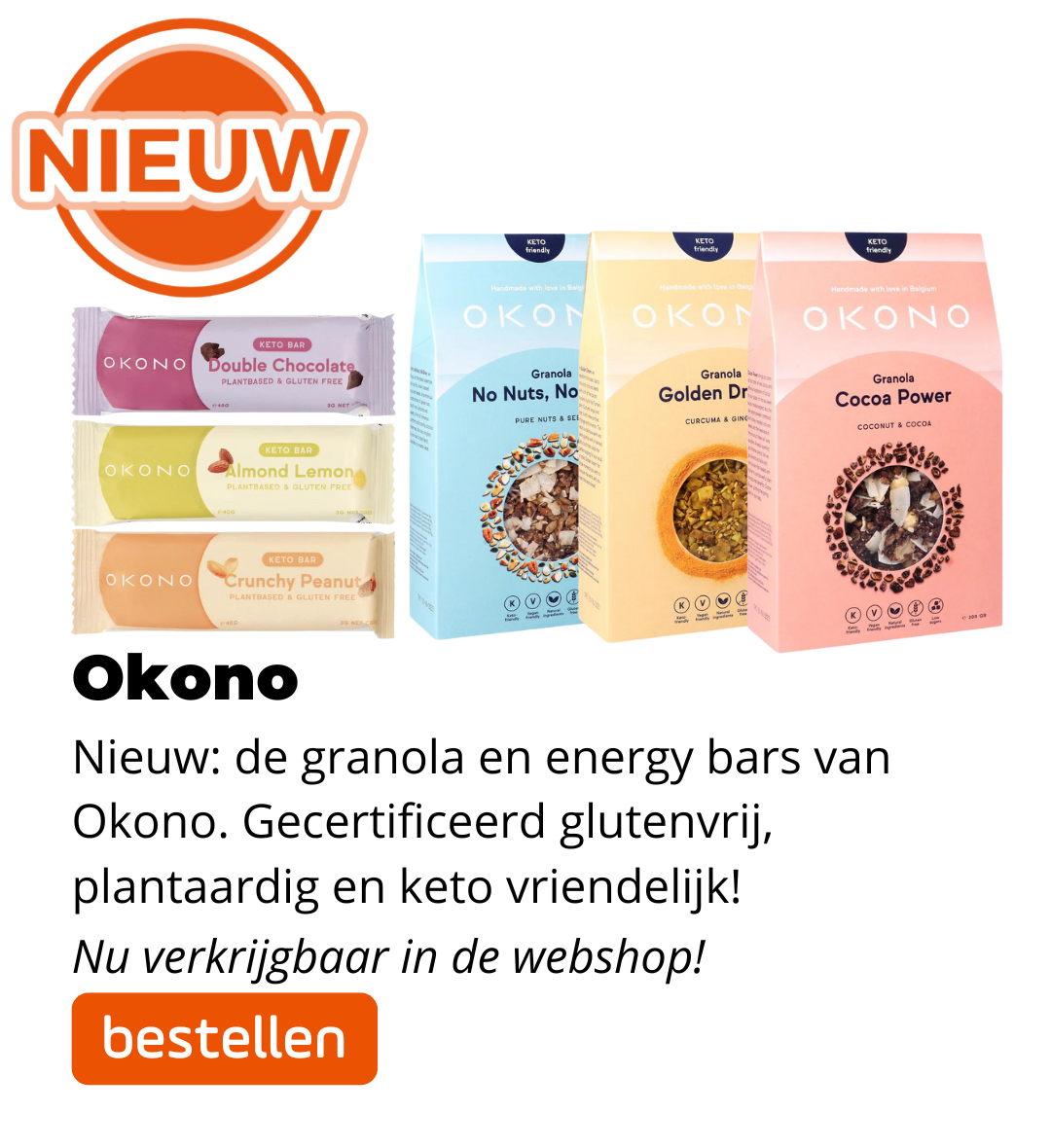 Nieuw: Okono Granola en Energy Bars