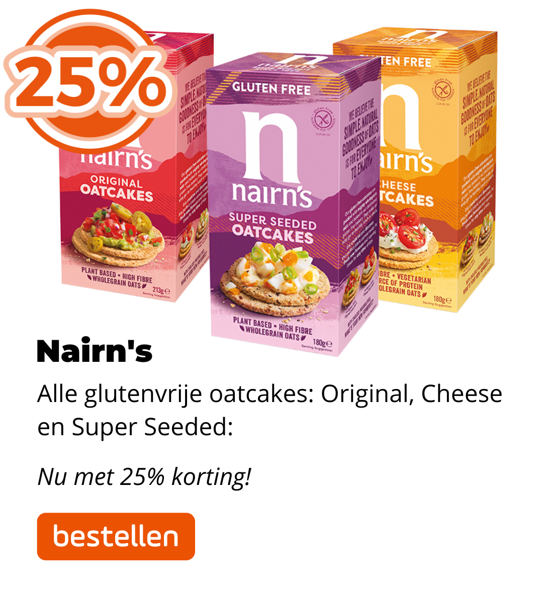 25% korting op ALLES van Nairn's