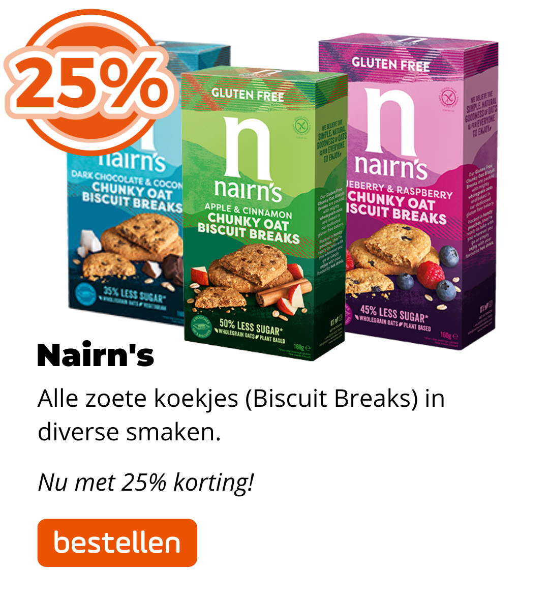 25% korting op ALLES van Nairn's