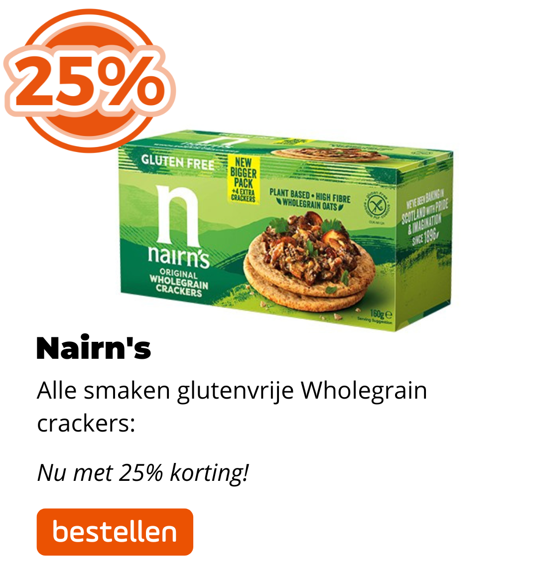 25% korting op ALLES van Nairn's