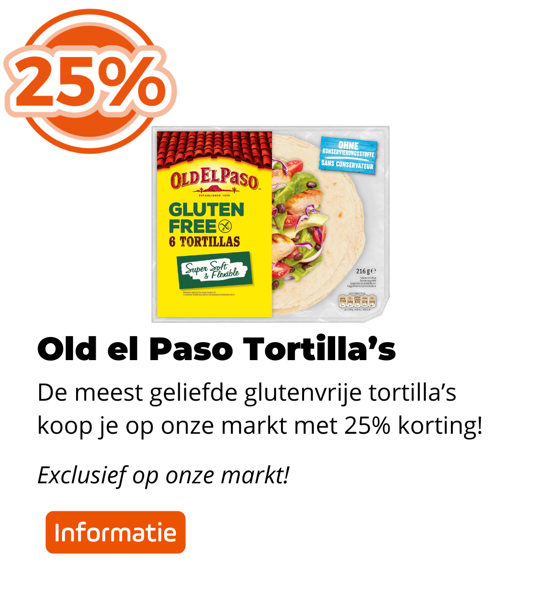 Old el Paso tortilla's 25% korting