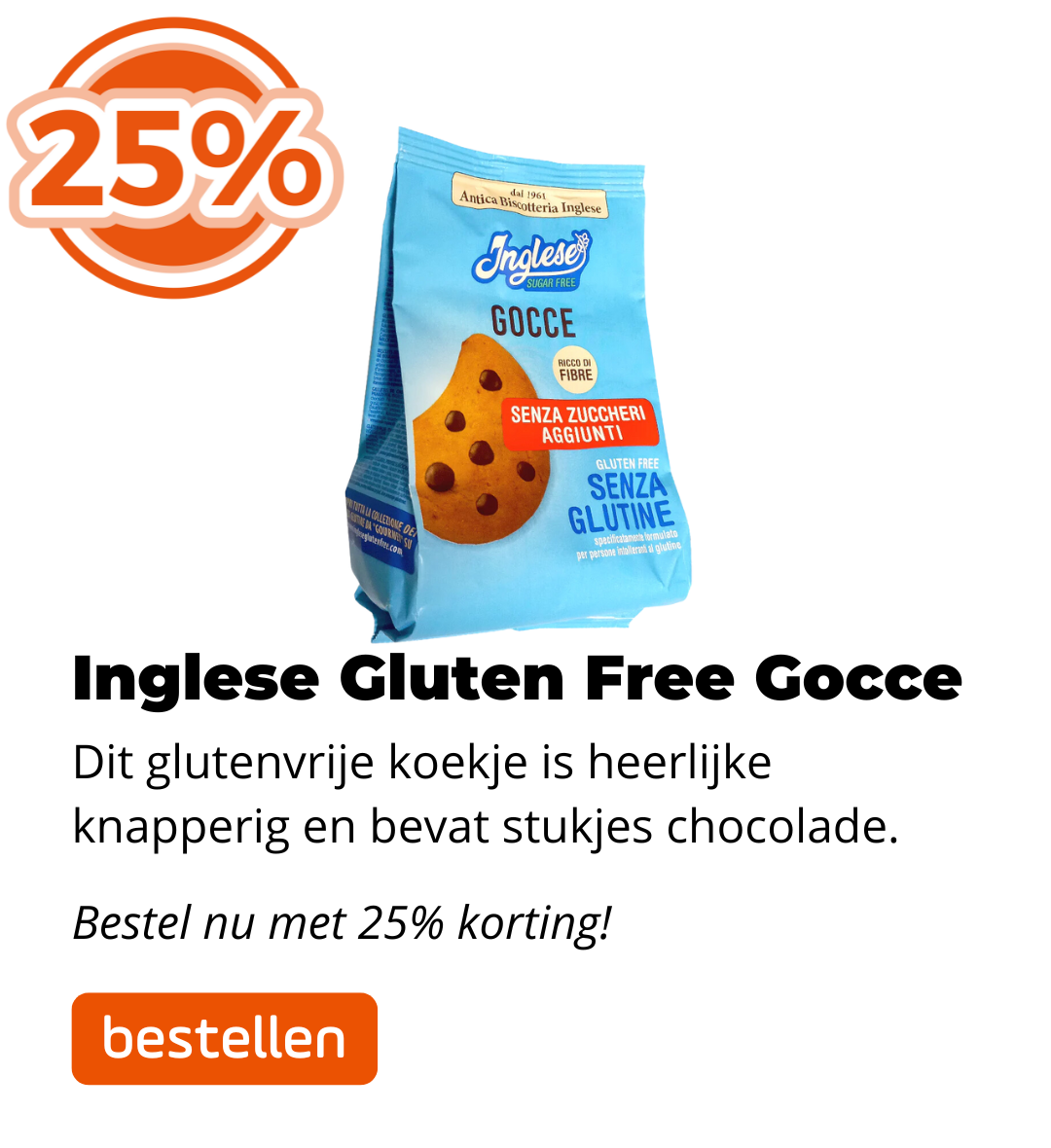 Inglese Gluten Free Gocce 25% korting