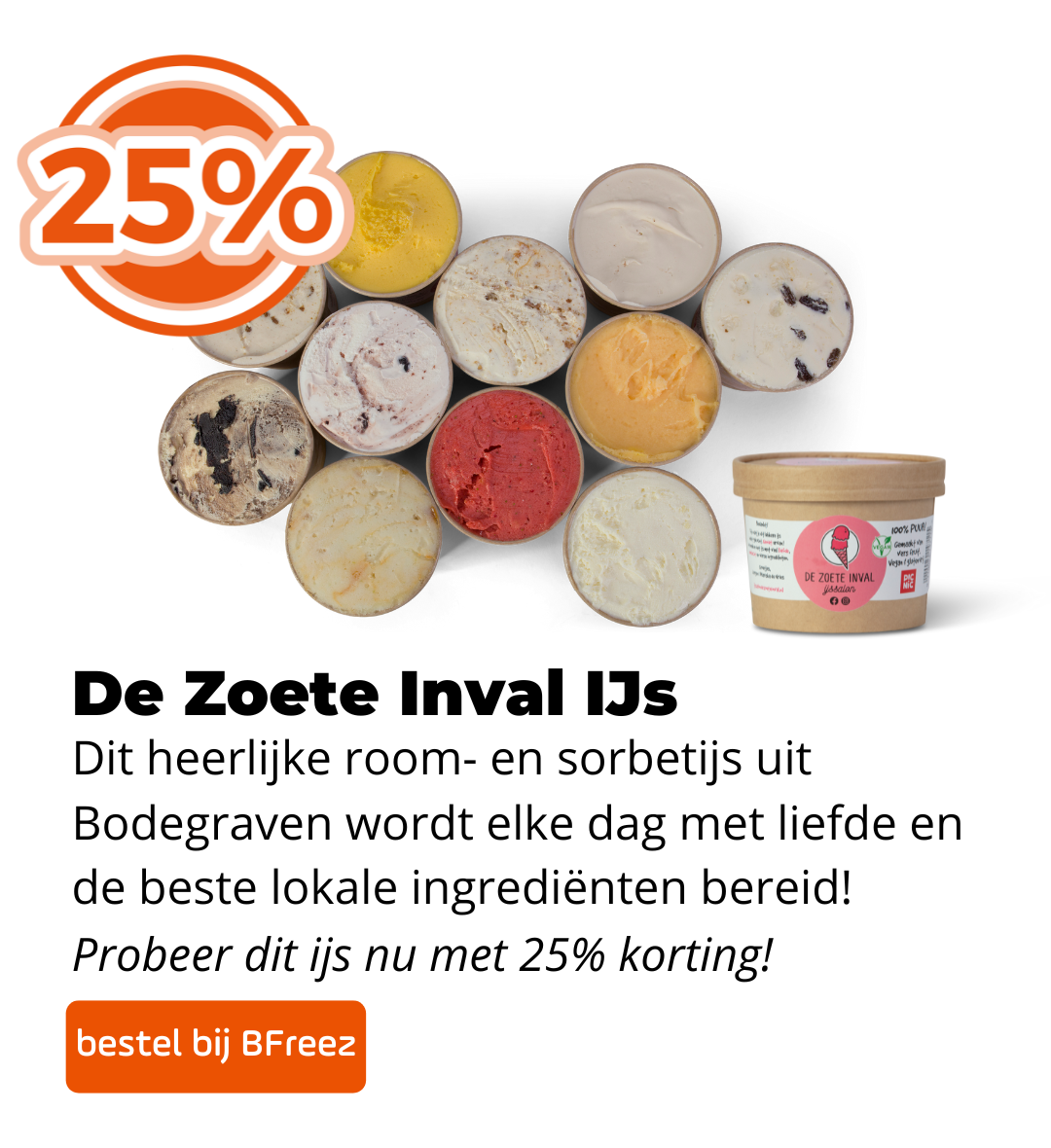 De Zoete Inval IJs 25% korting
