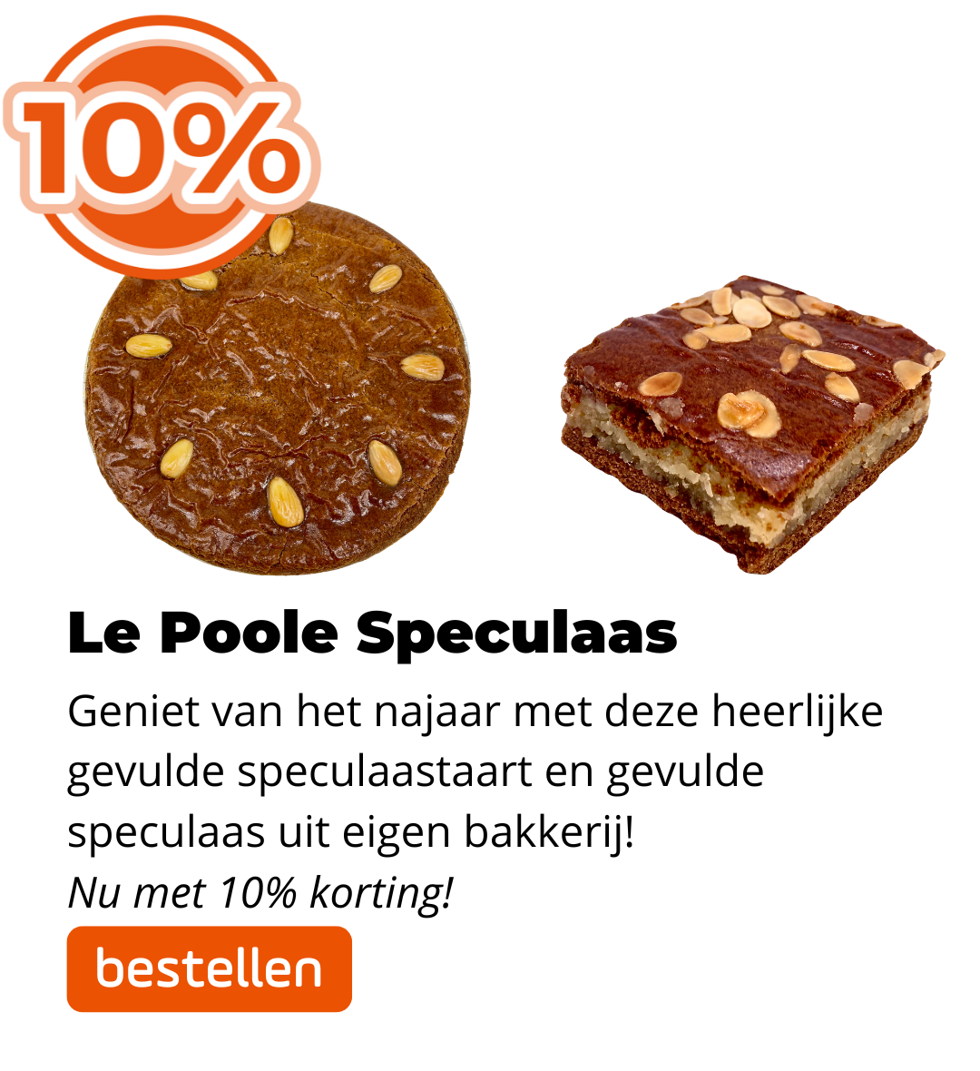 Le Poole Speculaas taart & gevuld speculaas 10% korting