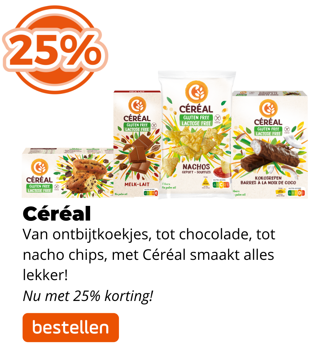 Cereal 25% korting