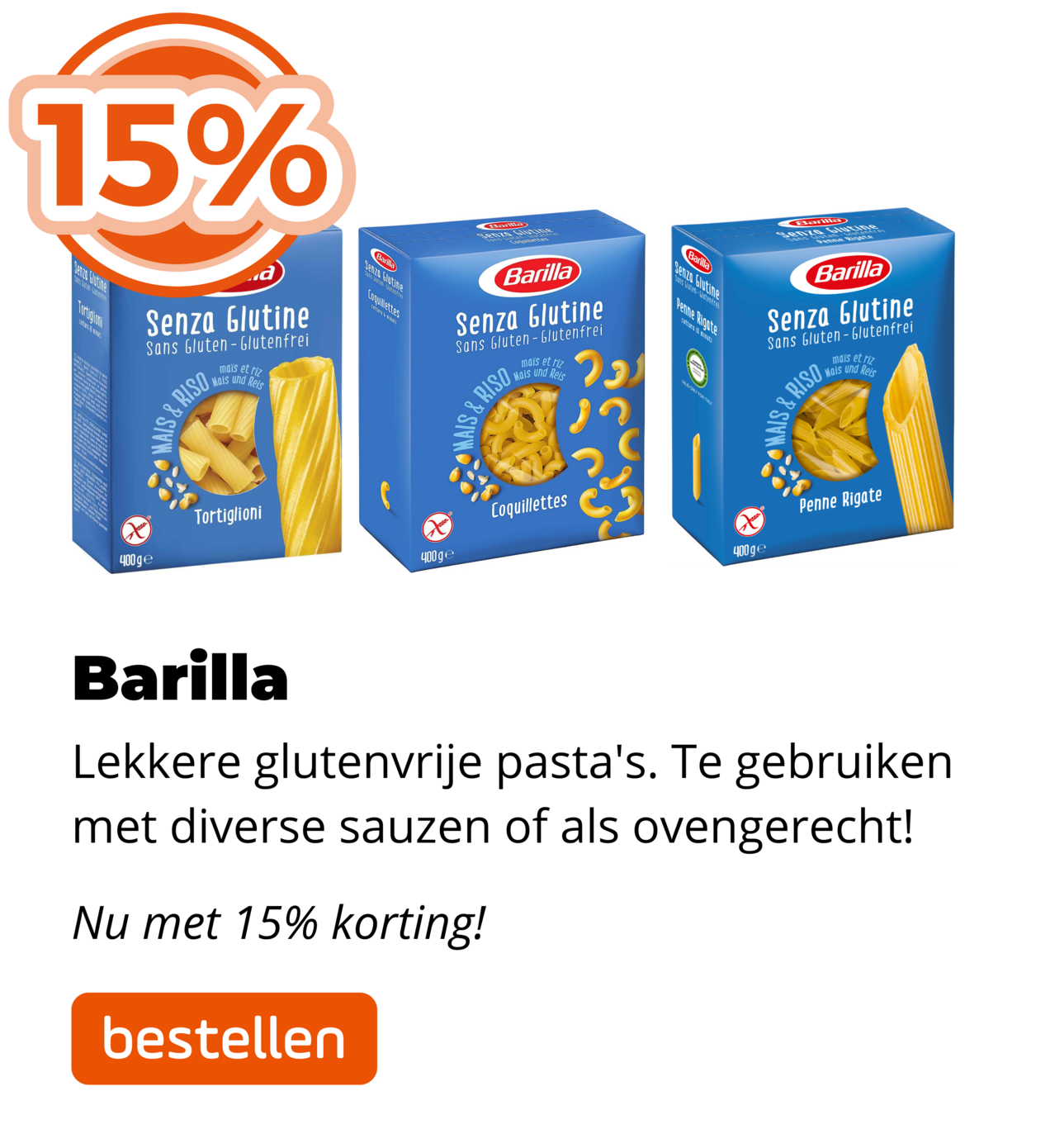 Barilla pasta 15%