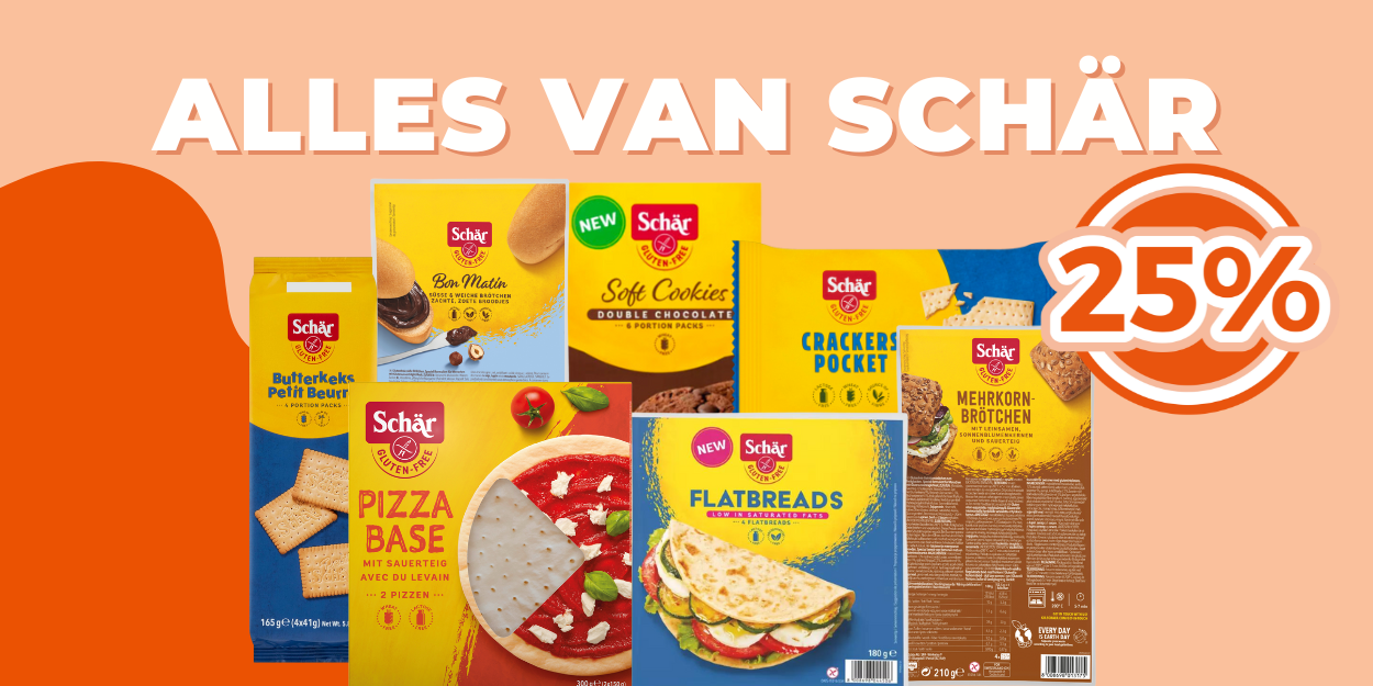 25% korting op het hele assortiment van Schär!