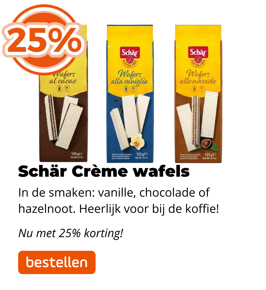 Schär Crème Wafels 25% korting