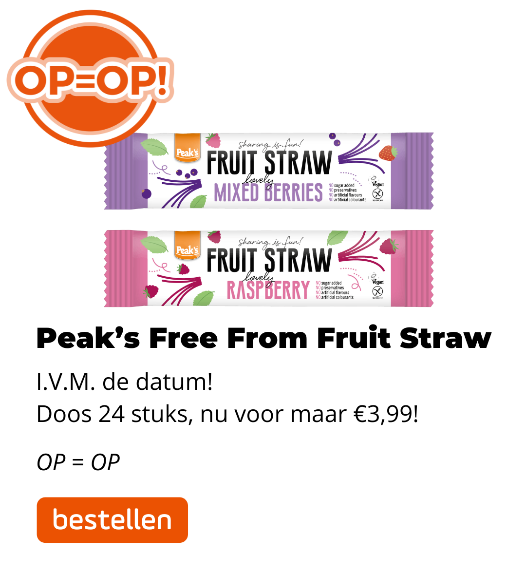 Peak's Free From Fruit Straw doos 24 stuks